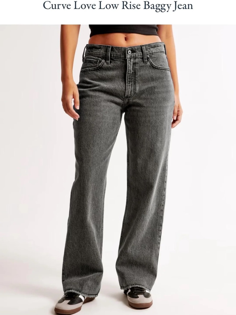 EUC Abercrombie The Baggy Low Rise Curve Love Gray Jeans 8 Long